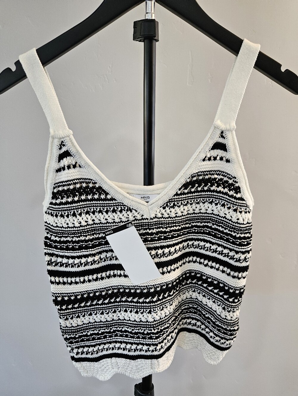 New MANGO brand crochet crop tank